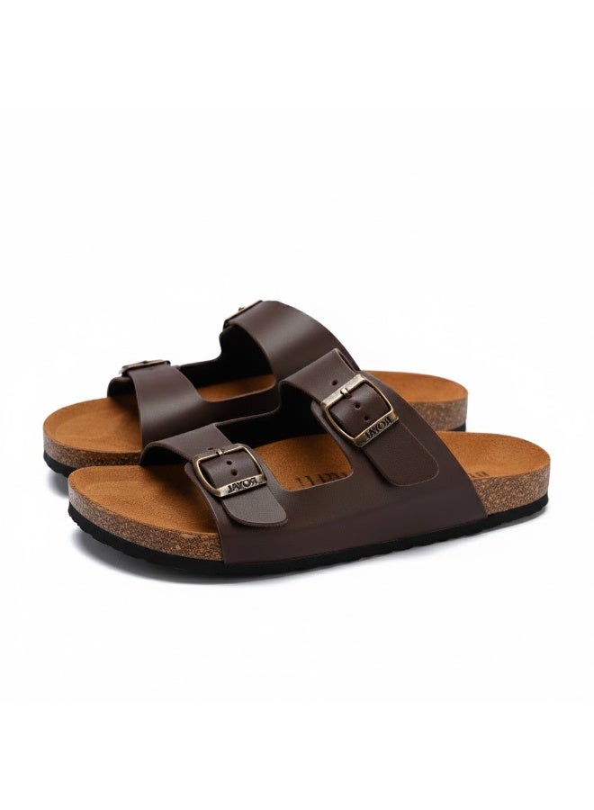 Stylish men's slippers with a modern and comfortable design – genuine leather and non-slip orthopedic sole, available in various sizes and colors. - Image 4